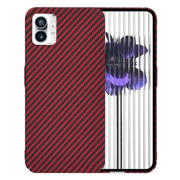 Trden TPU ovitek Techsuit "Carbonite FiberShell" za Nothing Phone (1) - red