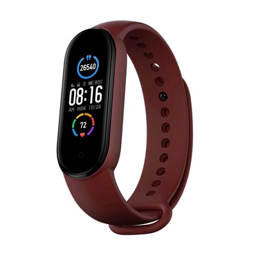 Silikonski pas Techsuit "W013" za Xiaomi Mi Band 5 / Mi Band 5 NFC / Mi Band 6 / Mi Band 6 NFC / Amazfit Band 5 - temno rdeč 