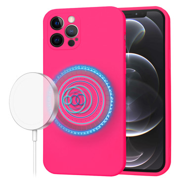 Silikonski ovitek Techsuit SoftFlex MagSafe za iPhone 12 Pro - roza