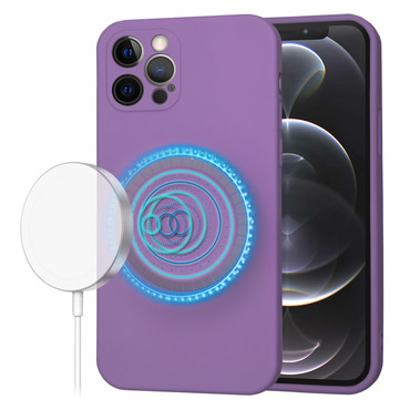 Silikonski ovitek Techsuit SoftFlex MagSafe za iPhone 12 Pro - temno vijoličen