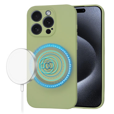 Silikonski ovitek Techsuit SoftFlex MagSafe za iPhone 15 Pro - matcha