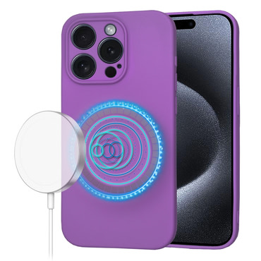 Silikonski ovitek Techsuit SoftFlex MagSafe za iPhone 15 Pro - temno vijoličen