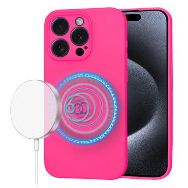 Silikonski ovitek Techsuit SoftFlex MagSafe za iPhone 15 Pro - roza