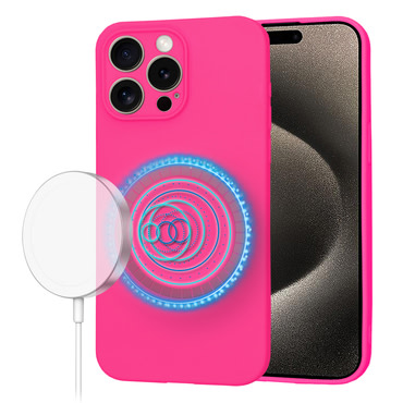 Silikonski ovitek Techsuit SoftFlex MagSafe za iPhone 15 Pro Max - roza