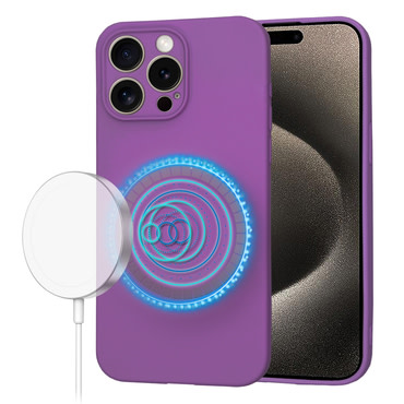 Silikonski ovitek Techsuit SoftFlex MagSafe za iPhone 15 Pro Max - temno vijoličen