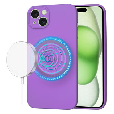 Silikonski ovitek Techsuit SoftFlex MagSafe za iPhone 15 Plus - temno vijoličen