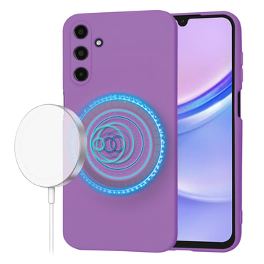 Silikonski ovitek Techsuit SoftFlex MagSafe za Samsung Galaxy A15 - temno vijoličen