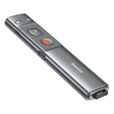Daljinski upravljalnik Baseus "Orange Dot" z rdečim laserskim kazalcem, USB-A v USB-C - gray