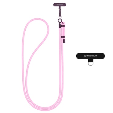 Vrvica za telefon Techsuit "Crossbody Strap" z nastavljivo dolžino - flamingo pink