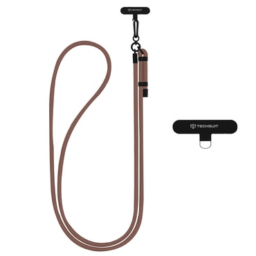 Vrvica za telefon Techsuit "Crossbody Strap" z nastavljivo dolžino - coffee bean