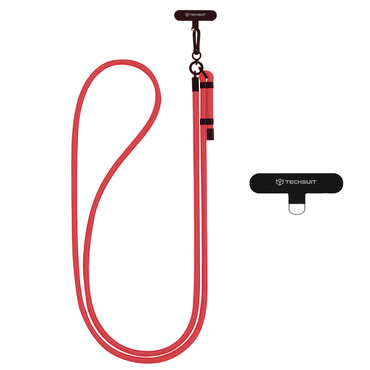 Vrvica za telefon Techsuit "Crossbody Strap" z nastavljivo dolžino - red velvet