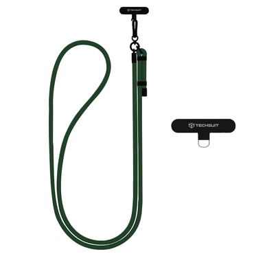 Vrvica za telefon Techsuit "Crossbody Strap" z nastavljivo dolžino - forest green