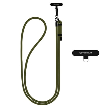 Vrvica za telefon Techsuit "Crossbody Strap" z nastavljivo dolžino - moss green