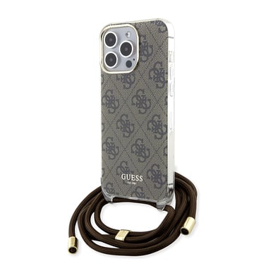 Ovitek Guess "Crossbody Cord 4G Print" za iPhone 15 Pro - brown