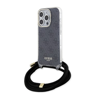 Ovitek Guess "Crossbody Cord 4G Print" za iPhone 15 Pro - black