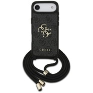 Ovitek Guess "Crossbody Cord 4G Print" za iPhone 17 - black