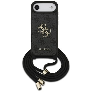 Ovitek Guess "Crossbody Cord 4G Print" za iPhone 17 - black