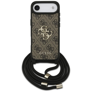 Ovitek Guess "Crossbody Cord 4G Print" za iPhone 17 - brown