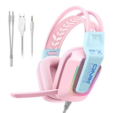 Gaming slušalke ONIKUMA "X13" z RGB osvetlitvijo, 50mm gonilniki - pink