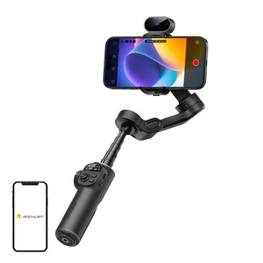 Gimbal stabilizator Aochuan "X2" z AI senzorjem, 3-osni sistem, 20 cm podaljšek - black