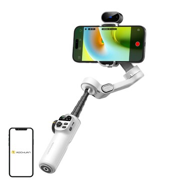Gimbal stabilizator Aochuan "X2" z AI senzorjem, 3-osni sistem, 20 cm podaljšek - white