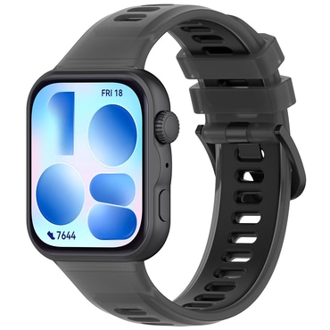 Silikonski pas Techsuit "W084" za Huawei Watch Fit 3 / Fit 4 / Fit 4 Pro / Fit 5 / Fit 5 Pro - črn