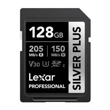 Lexar "Professional SILVER PLUS SDXC" pomnilniška kartica 128GB, 205MB/s branje, 150MB/s pisanje