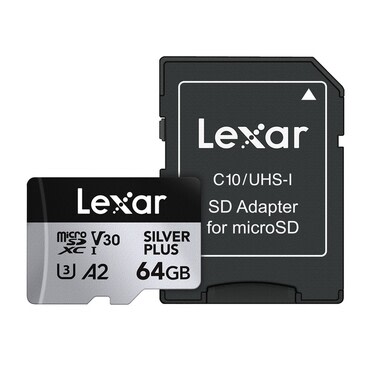 Karta microSDXC Lexar "High-Performance Silver Plus" 64GB z adapterjem - silver plus