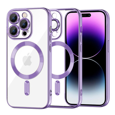 Ovitek Techsuit "Luxury Crystal MagSafe" za iPhone 14 Pro Max - svetlo vijoličen