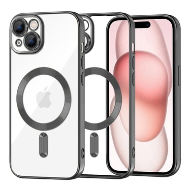 Ovitek Techsuit "Luxury Crystal MagSafe" za iPhone 15 - črn