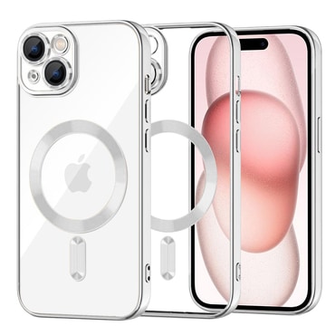 Ovitek Techsuit "Luxury Crystal MagSafe" za iPhone 15 - srebrn