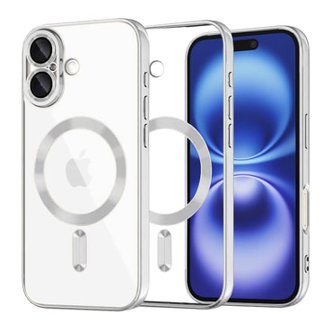 Ovitek Techsuit "Luxury Crystal MagSafe" za iPhone 16 - srebrn