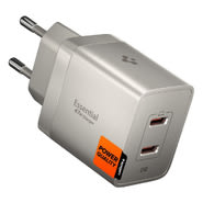 Stenski 47W polnilec Spigen "EE472EU (ACH10451)" 2x USB-C, Quantum Boost - natural titanium