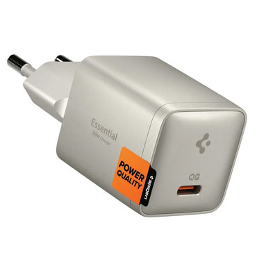 Stenski 30W polnilec Spigen "EE301EU" USB-C, Quantum Boost - natural titanium