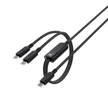 Polnilni in podatkovni 100W USB-C v 2x USB-C kabel Acefast "C5-11" - 480Mb/s - 1.2m - black