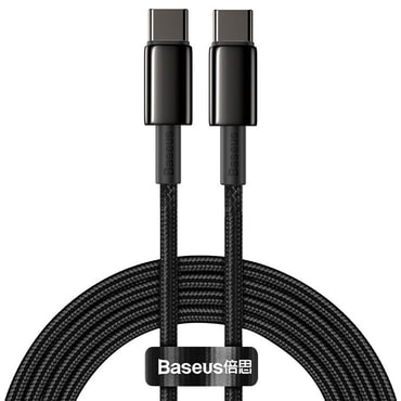 Polnilni in podatkovni 100W USB-C v USB-C kabel Baseus "Tungsten Gold" - 2m - black