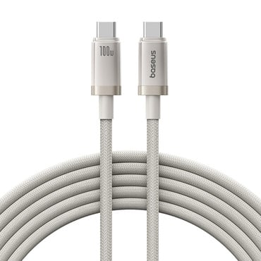 Polnilni in podatkovni 100W USB-C v USB-C kabel Baseus "Titanium" - 480Mbps - 2m - galaxy titanium gold