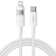 Polnilni in podatkovni 20W USB-C v Lightning kabel Baseus "Data Cable Display 2" - 1m - moon white
