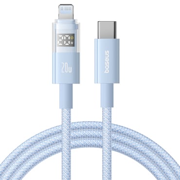 Polnilni in podatkovni 20W USB-C v Lightning kabel Baseus "Data Cable Display 2" - 1m - galaxy blue