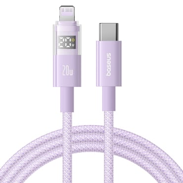 Polnilni in podatkovni 20W USB-C v Lightning kabel Baseus "Data Cable Display 2" - 1m - nebula purple