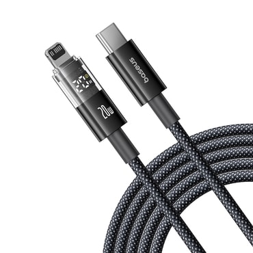 Polnilni in podatkovni 20W USB-C v Lightning kabel Baseus "Data Cable Display 2" - 2m - cosmic black