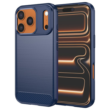 TPU gel ovitek "Brushed Carbon" za iPhone 17 Pro Max - moder