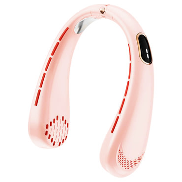 Prenosni ventilator Techsuit "H6" USB-C, polnilni, digitalni prikazovalnik, 1200mAh - roza