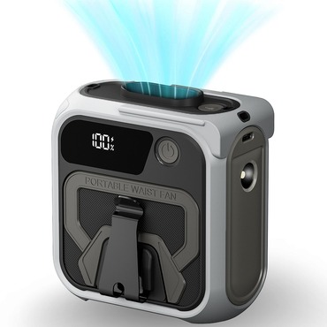 Prenosni ventilator Techsuit "Z13" s power bankom, 5 hitrosti, 10000mAh - siv