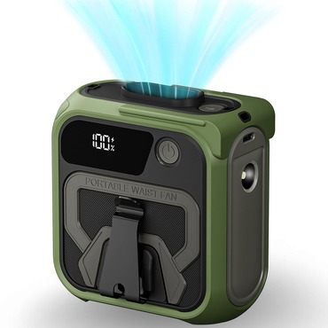 Prenosni ventilator Techsuit "Z13" s power bankom, 5 hitrosti, 10000mAh - zelen