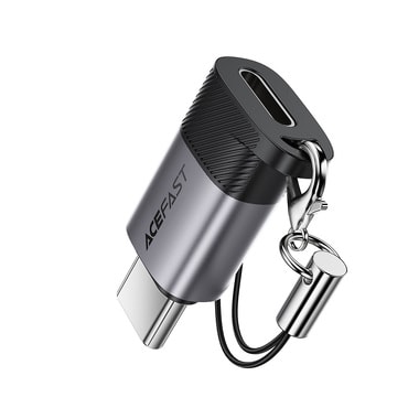 USB-C v Lightning OTG adapter Acefast "J19" 60W, 480Mbps, z vrvico - gray