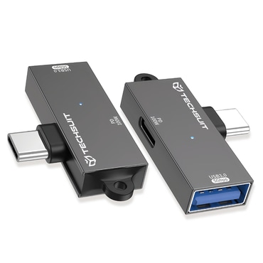 USB-C v USB-A OTG adapter Techsuit "DataBlitz A21" PD100W, 5Gbps - gray