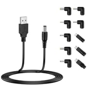 (11-pack) USB v 7x DC Barrel, Jack Adapter, USB-C, Mini-USB, Micro-USB OTG adapter Techsuit "ChargeNest AC21" - black