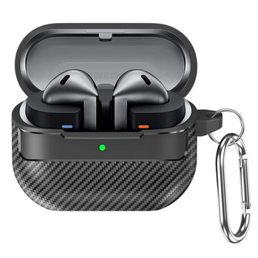 Ovitek Techsuit "CarbonFiber" za Samsung Galaxy Buds 3 / 3 Pro / 3 FE - črn