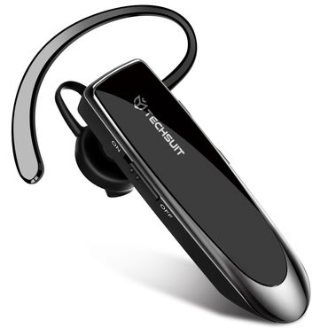 Bluetooth slušalka Techsuit "UrbanEar (CB1)" BT 5.0 z CVC 6.0 tehnologijo za odpravljanje šumov - črna